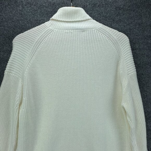 J Crew Sweater Womens Small Pullover Ivory Turtleneck Cotton Cashmere Relaxed - Picture 5 of 14